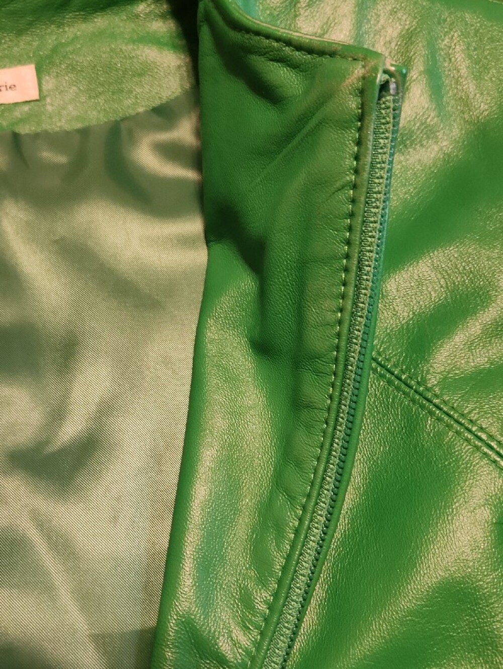 Yvonne Marie Vintage Green Lamb Leather Jacket, 8 - Picture 13 of 14